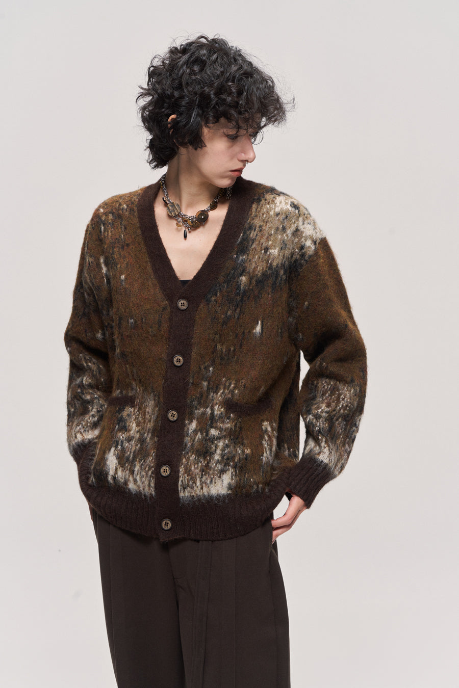 Gradient Wool Blend Cardigan