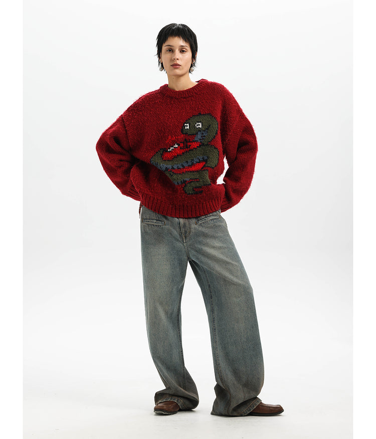 Gradient wash straight jeans