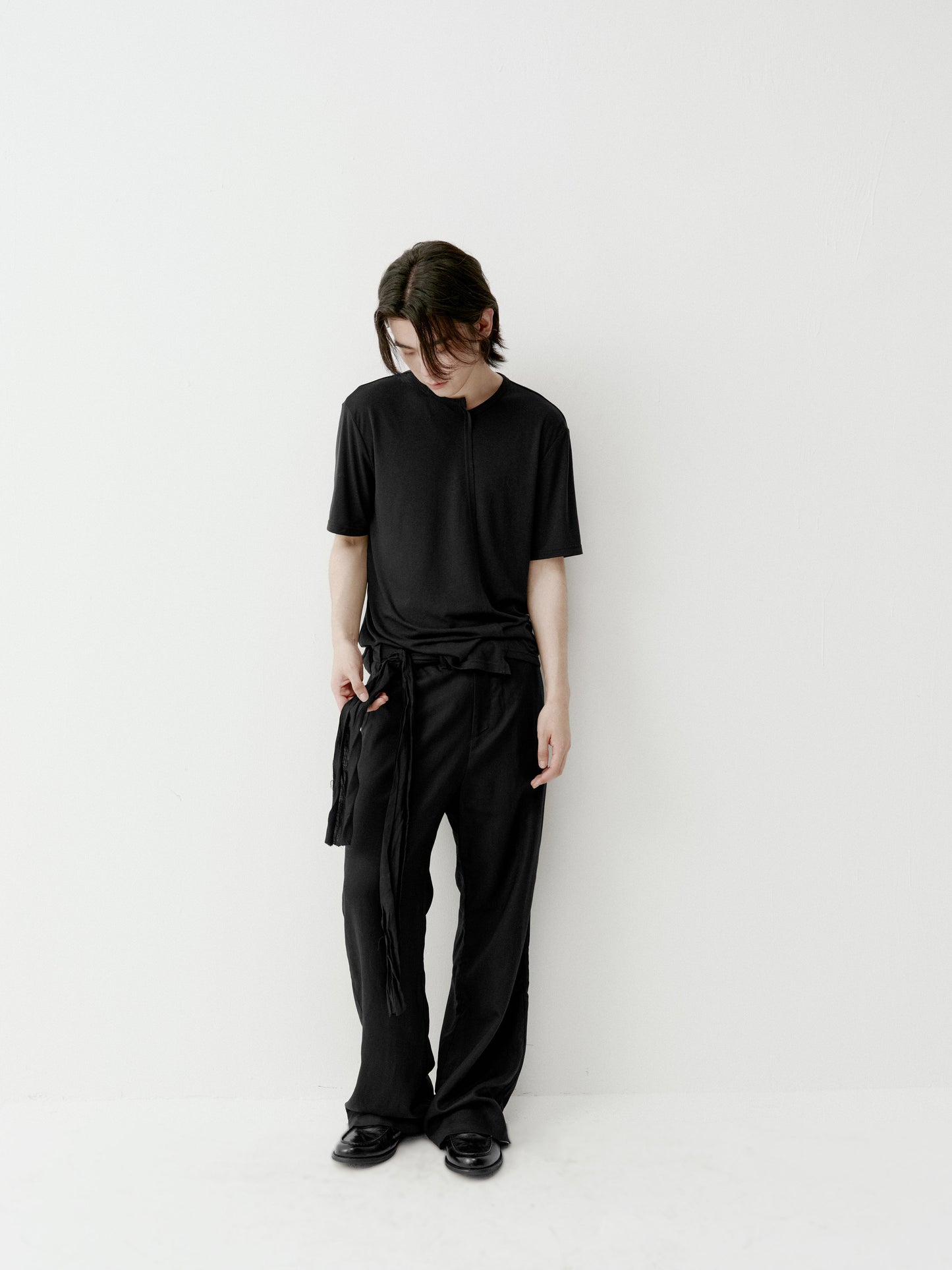Casual Pants with an Asymmetrical Waistband