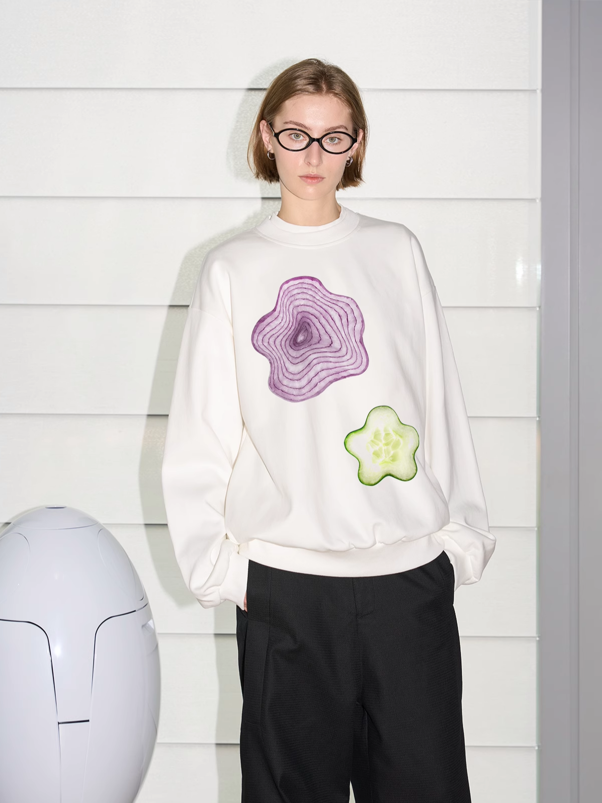 Printed Crew Neck Sweatshirt
