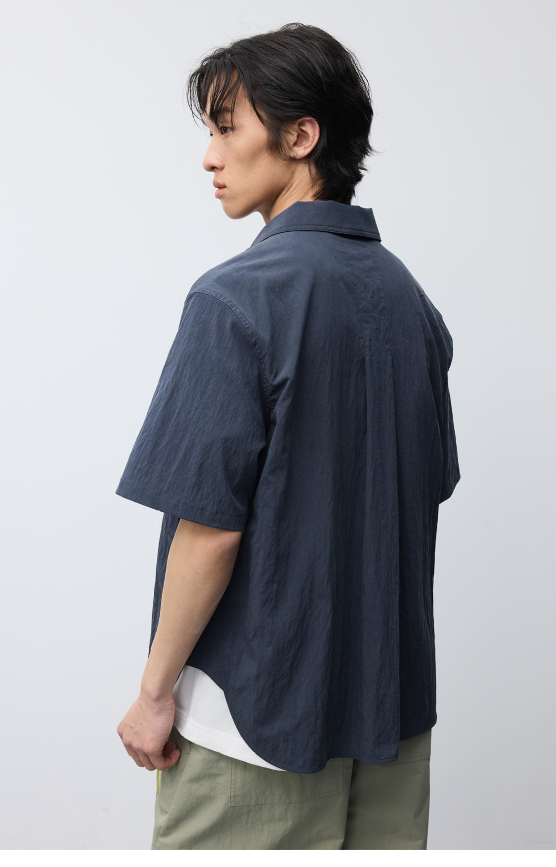 Nylon Curved Stitch Zipper Shirt