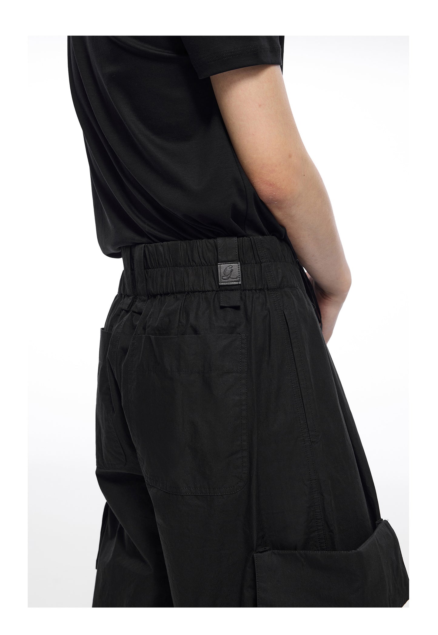 Waist elastic workwear wide pants