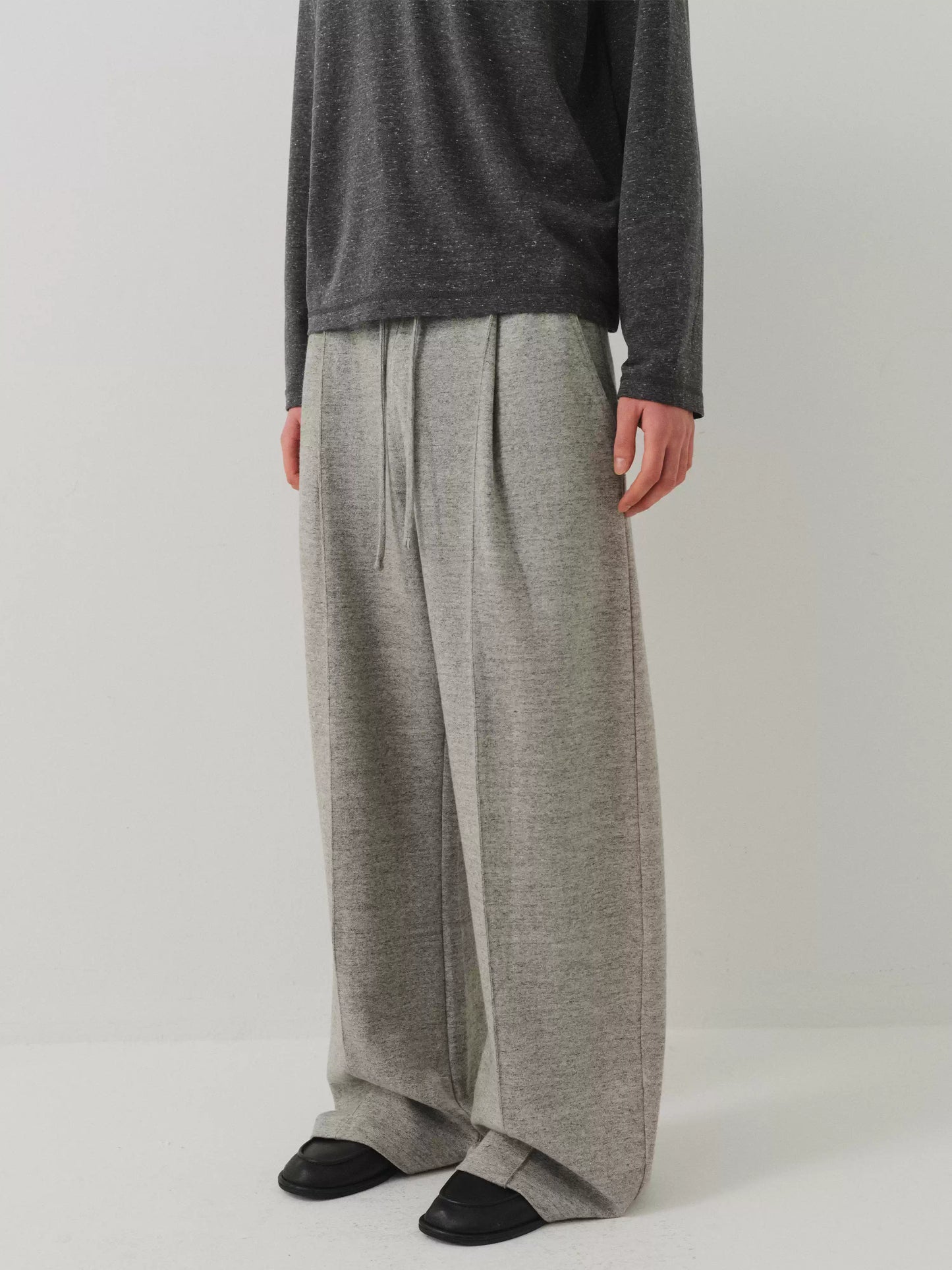 Center-Stitch Pleated Sweatpants