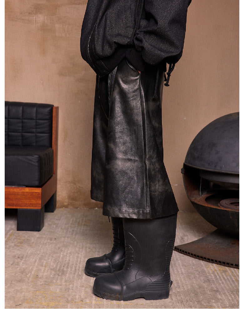 Metal Zipper Cropped Pants