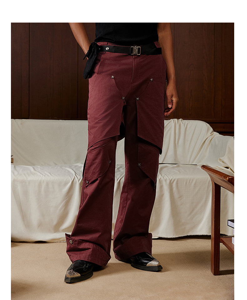 Multi-layer construction Straight casual pants