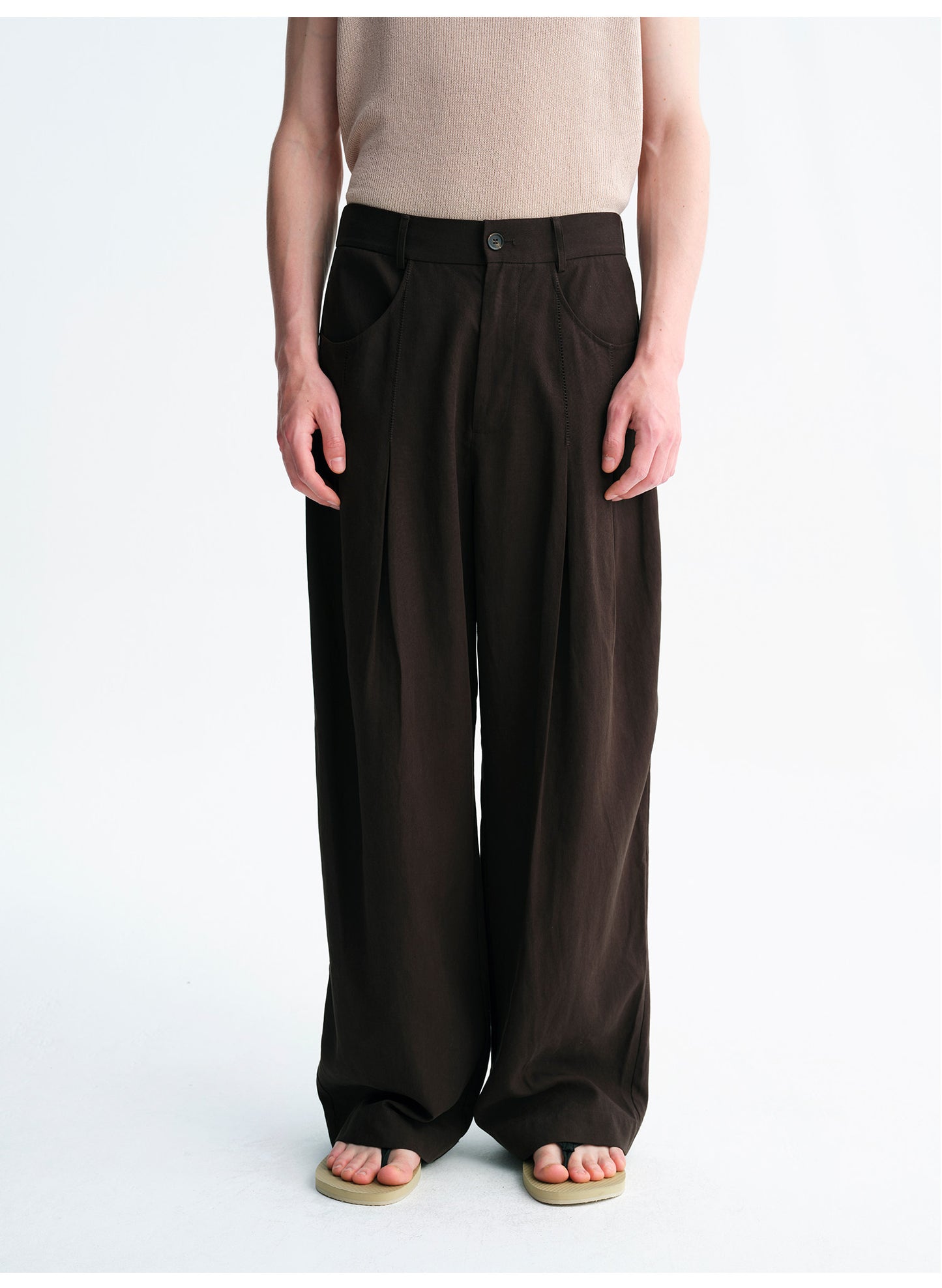Vintage Linen-Style Casual Pants