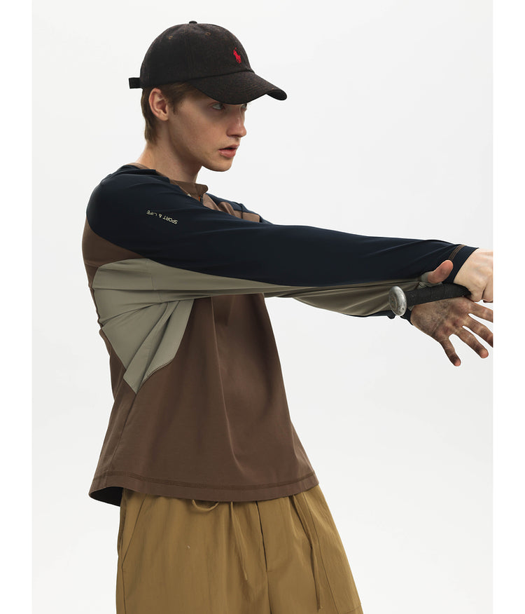 Contrast color sports T-shirt