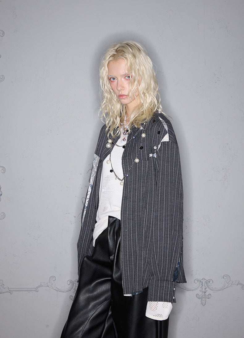 Striped Lace Inner Shirt