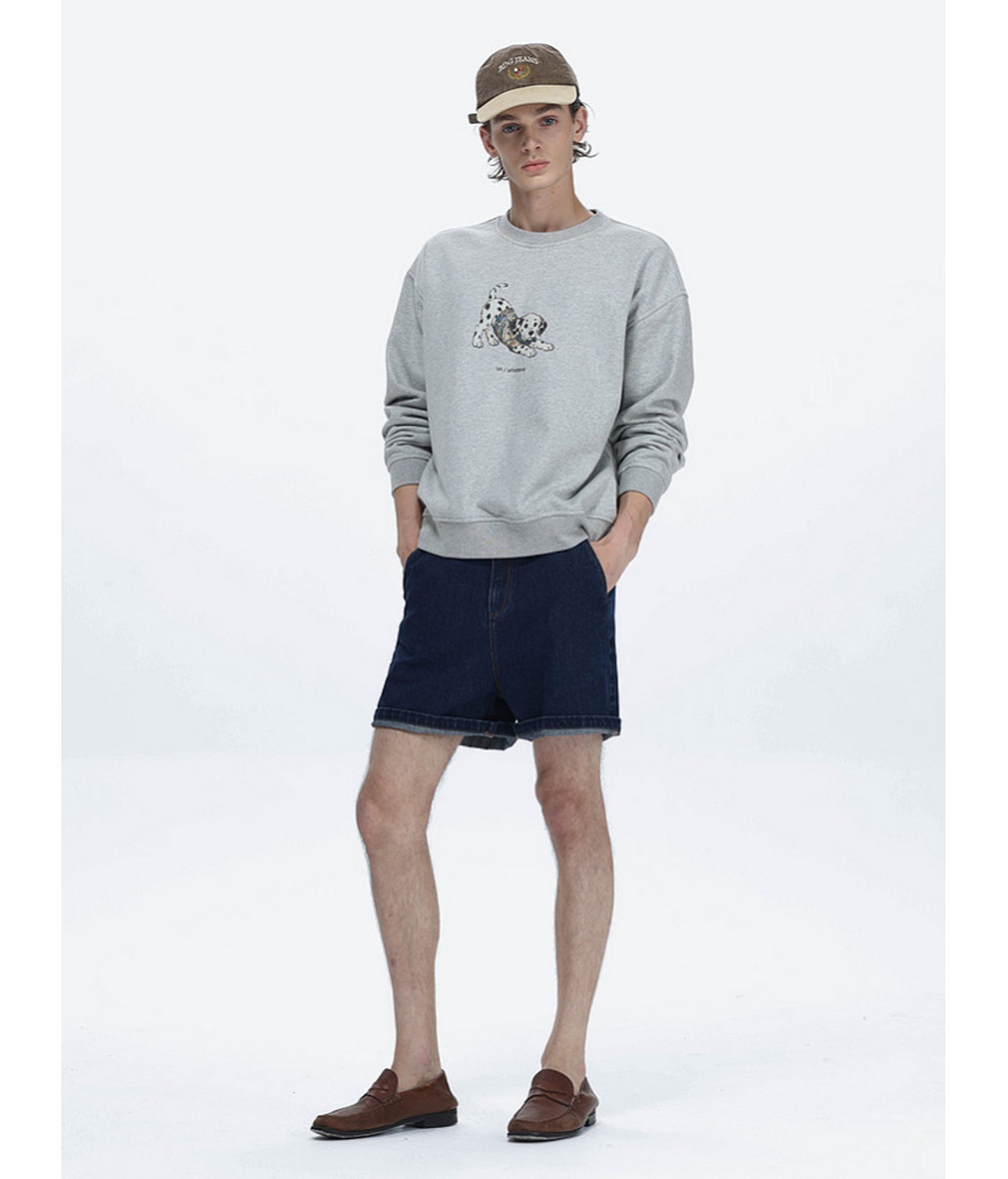 Loose-Fitting Printed Crew-Neck Sweatshirt