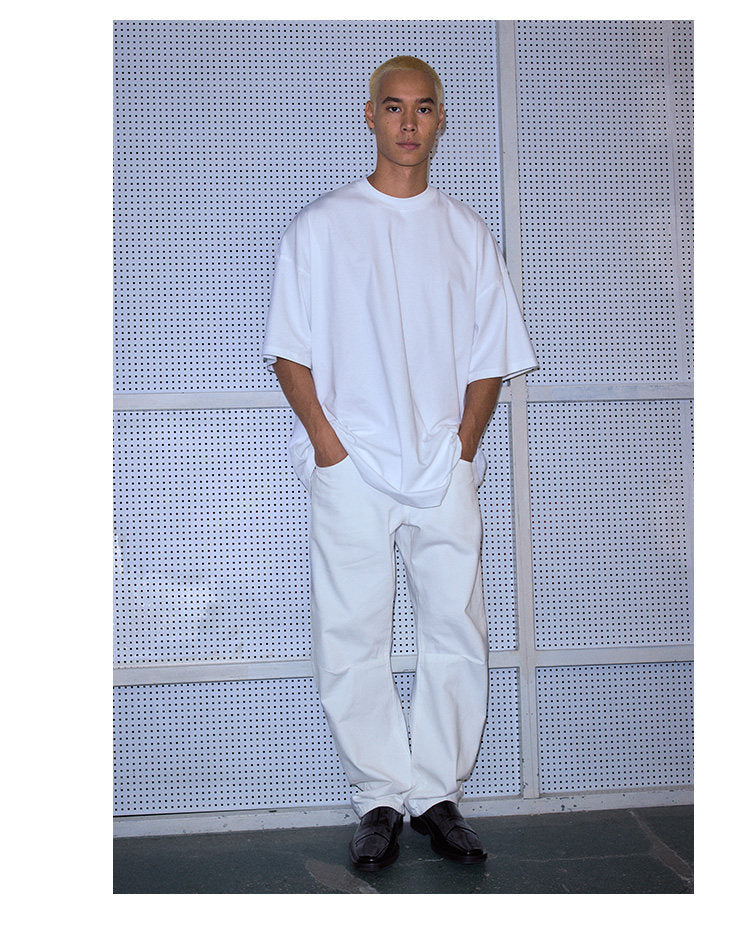 Slim Fit Pleated Curve Pants