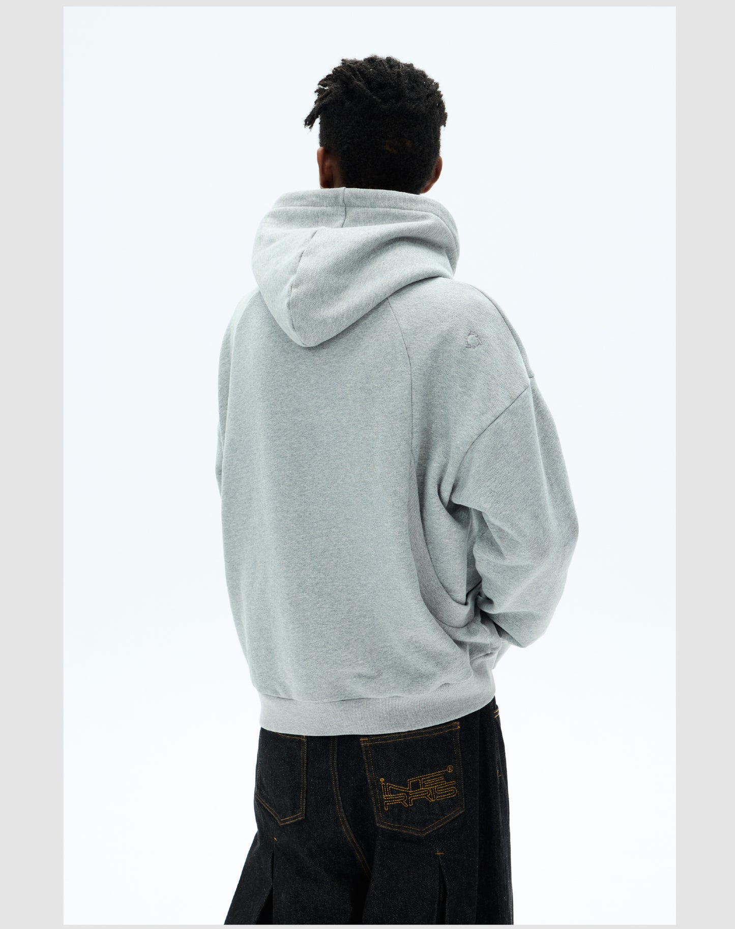 Oversized hooded zipper sweatshirt