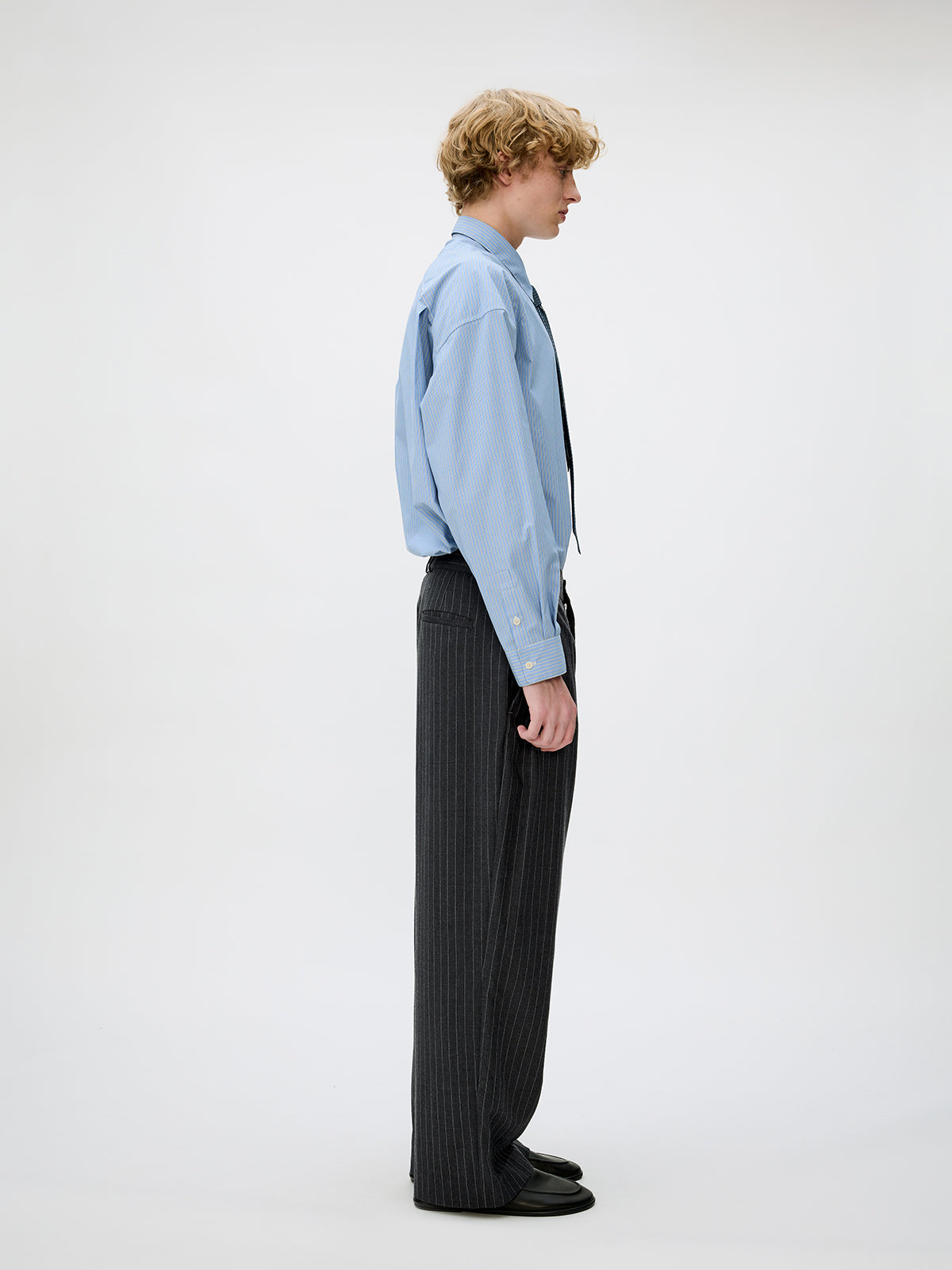 Straight-Leg Pleated Casual Pants