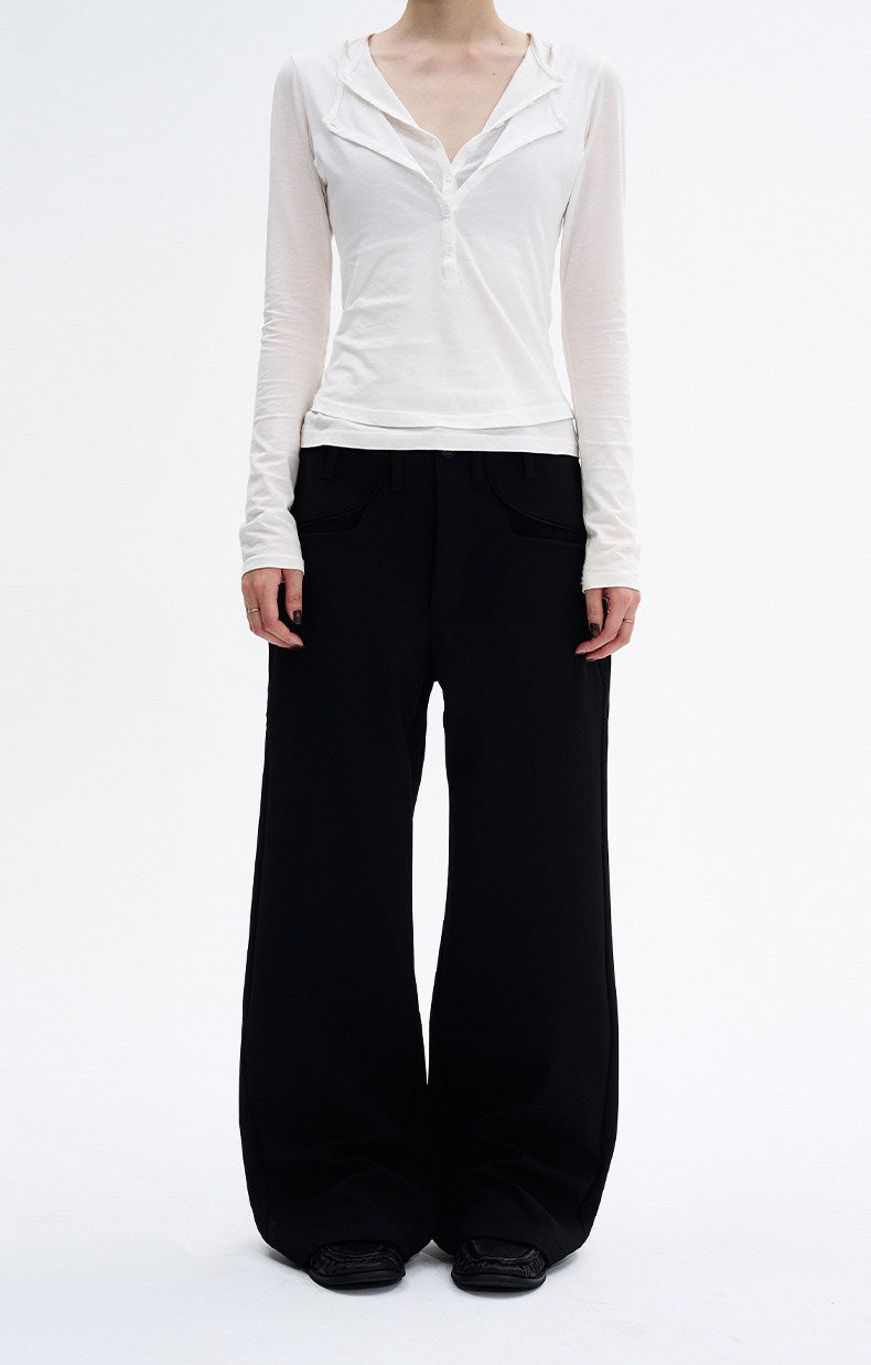 Luxury Straight-Leg Casual Pants