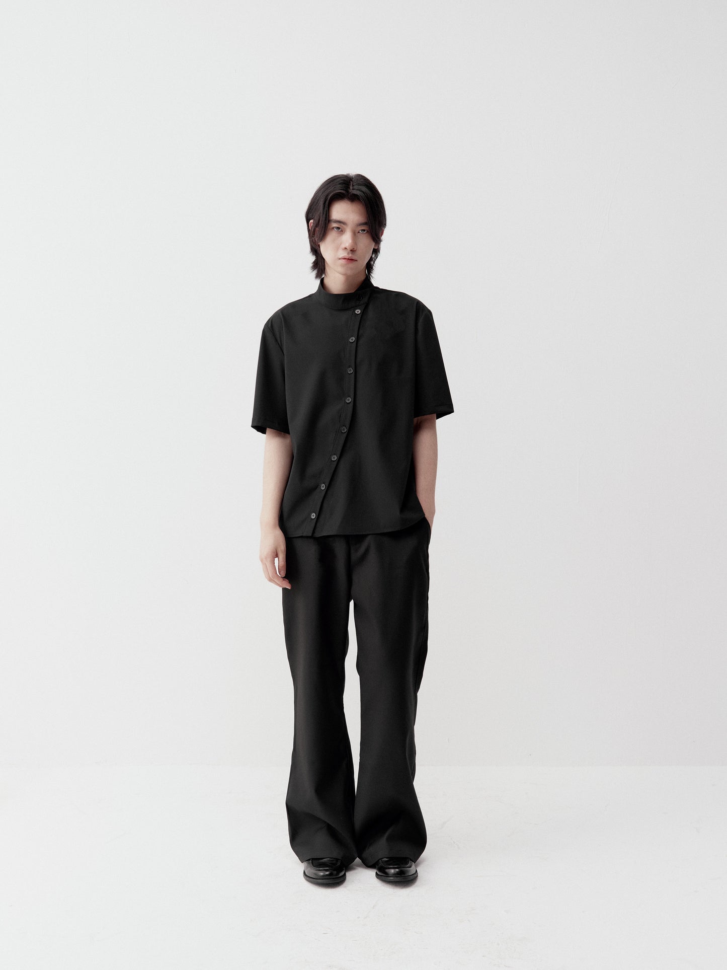 Lightweight Shirt with Stand-Up Collar