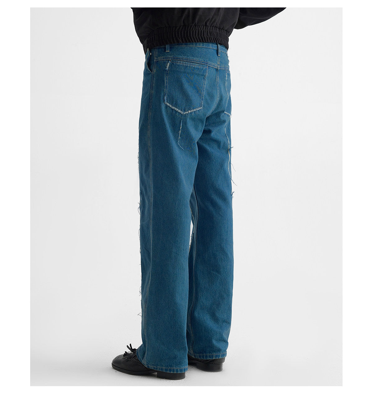 Water-Washed Straight-Leg Denim Pants
