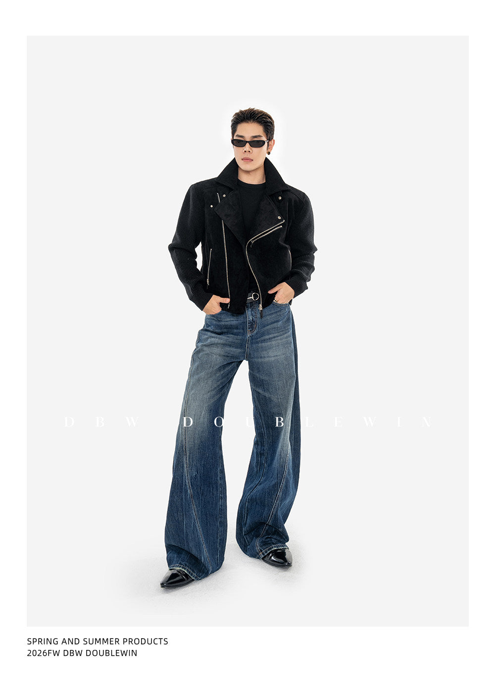 Rider Jacket with Diagonal Placket