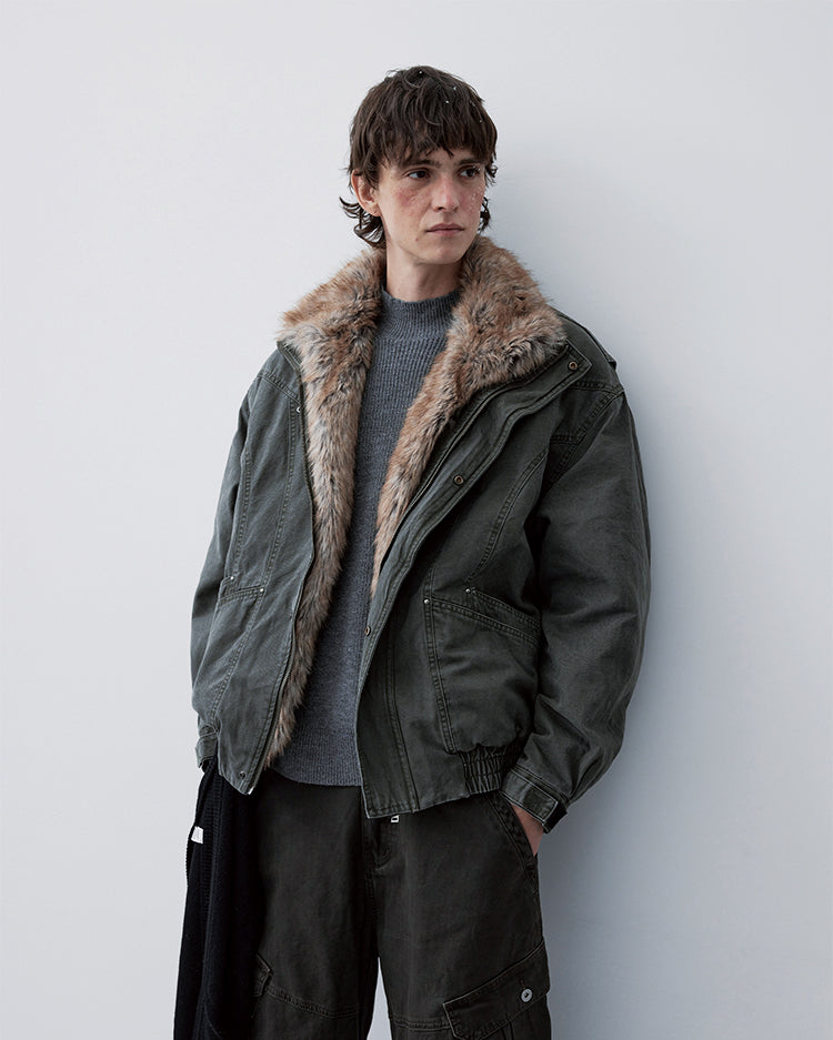 Detachable Collar Multi-Pocket Jacket