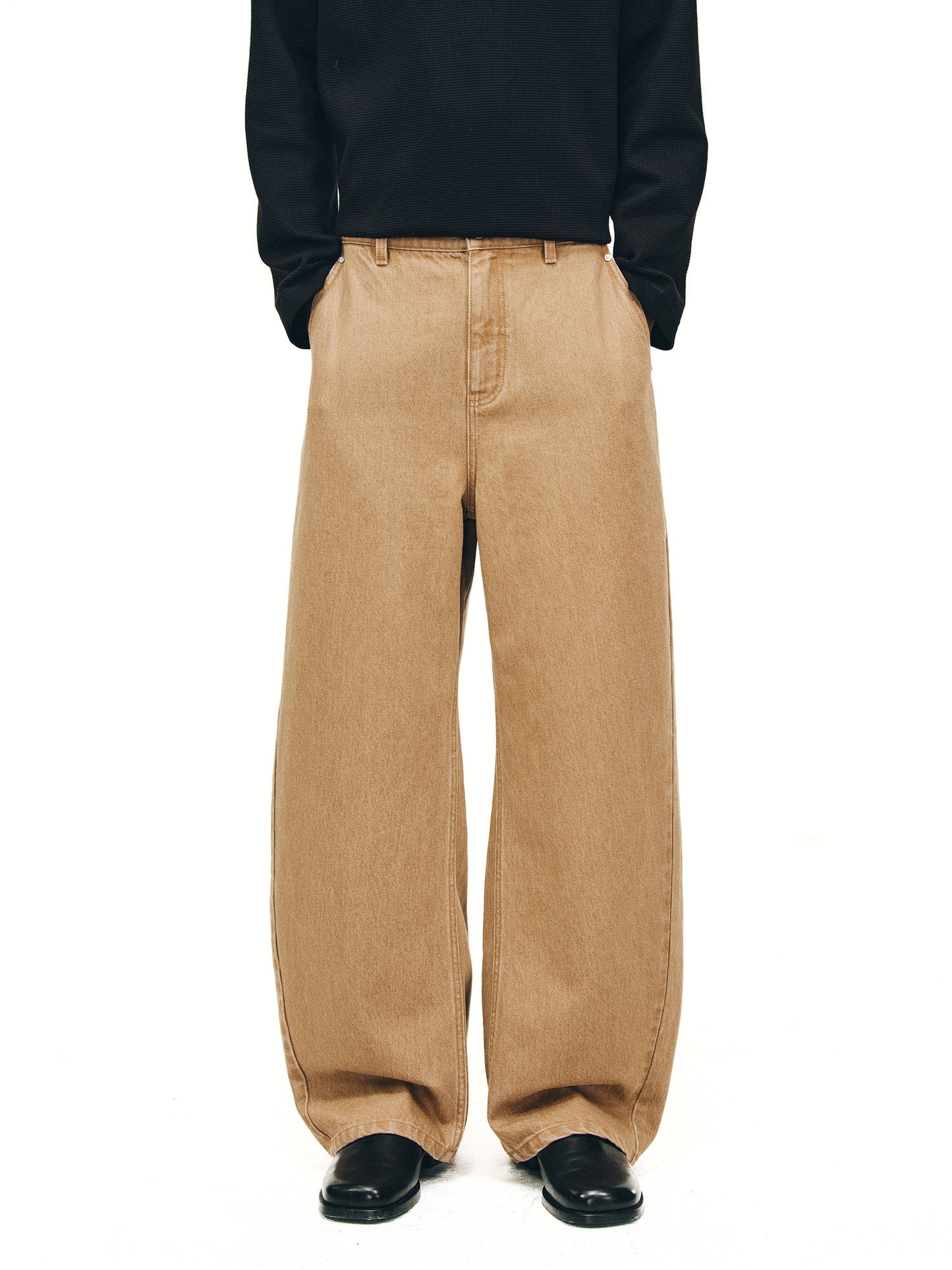 Custom-Woven Curved Denim Pants