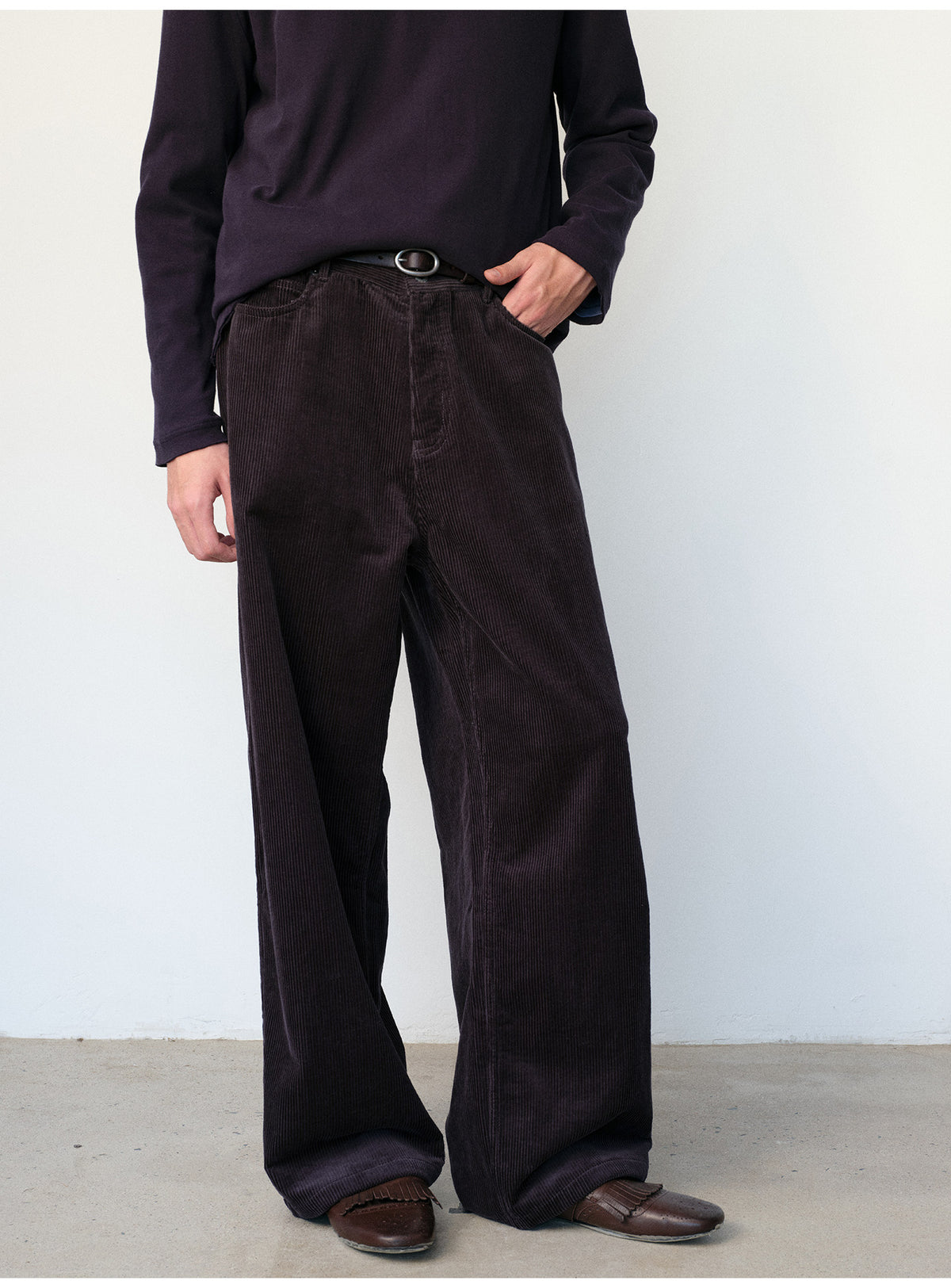 Two-Tone Wash Corduroy Casual Pants