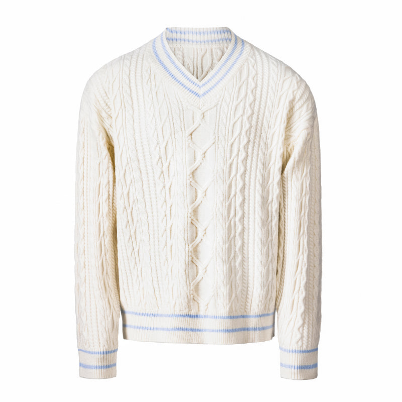 Jacquard V-Neck Sweater