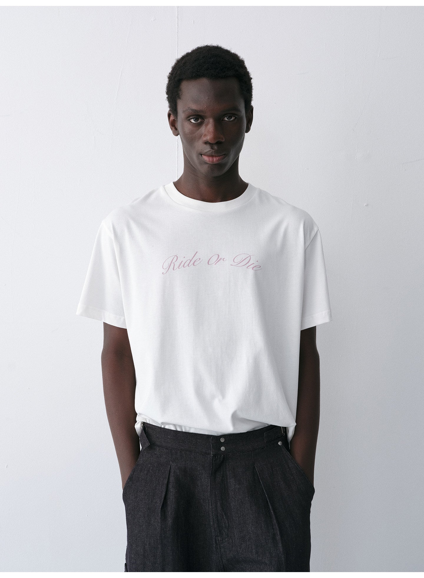 Round-Neck T-Shirt with Alphabet Print