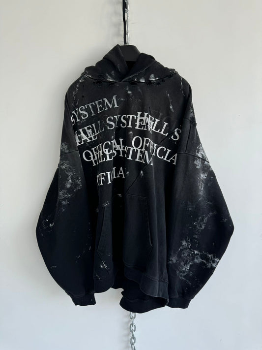 Damaged Whole Cut Hooded Sweatshirt