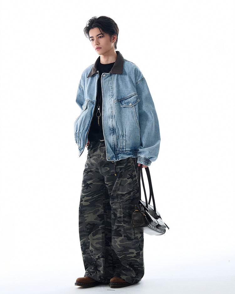 Niche Design Washed Denim Jacket