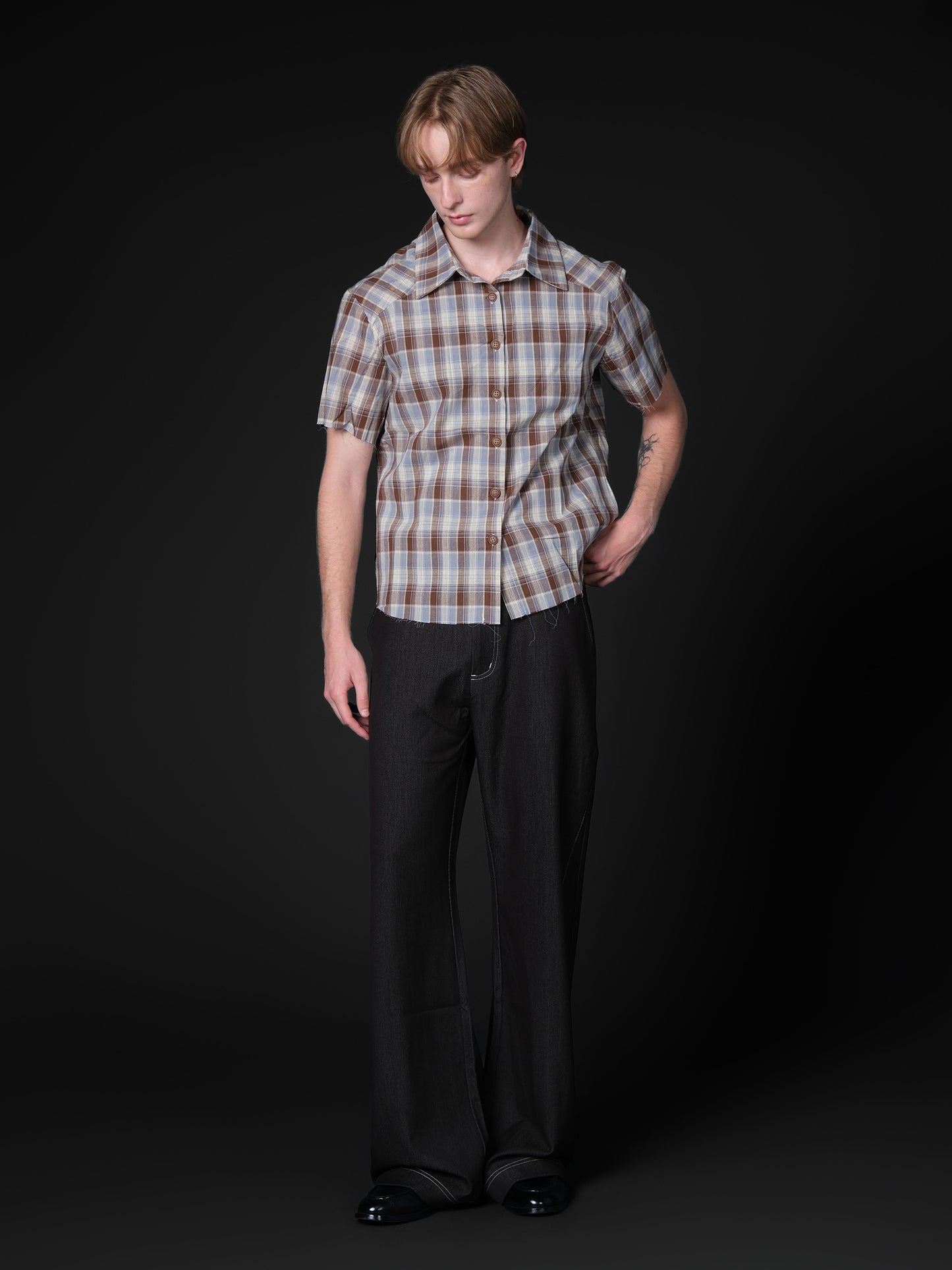 Check pattern casual shirt