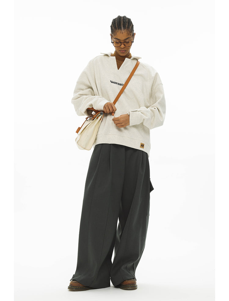 Draped Silhouette Wide Leg Pants