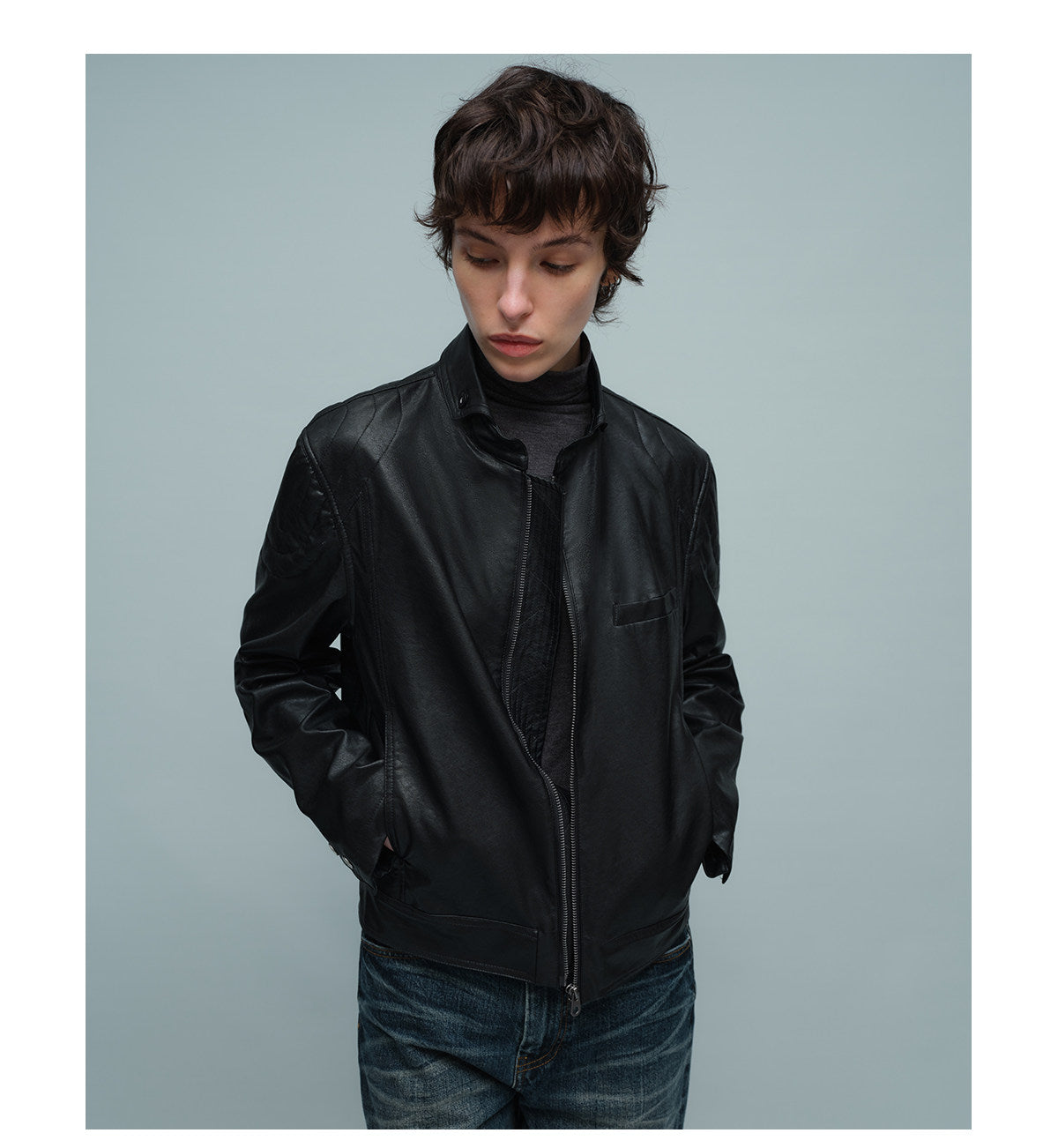 Rider Jacket with Turn-Down Collar