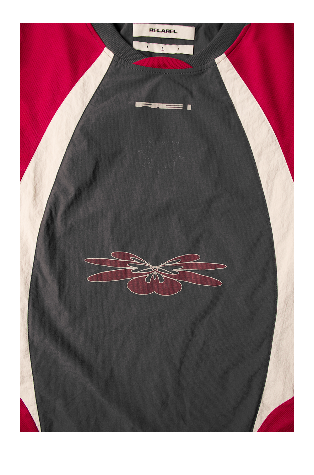 Nylon Contrast Collar T-Shirt