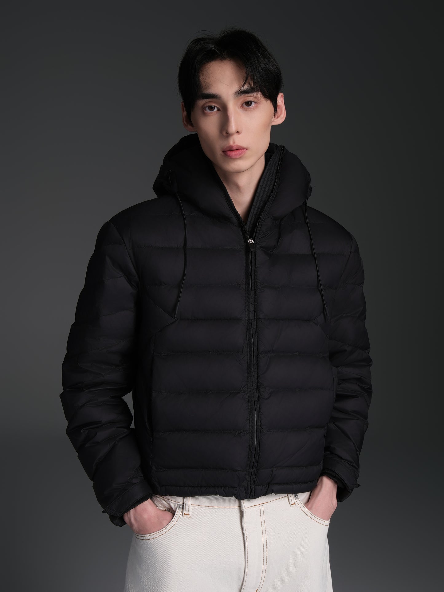 Deconstructed Ribbed Down Jacket