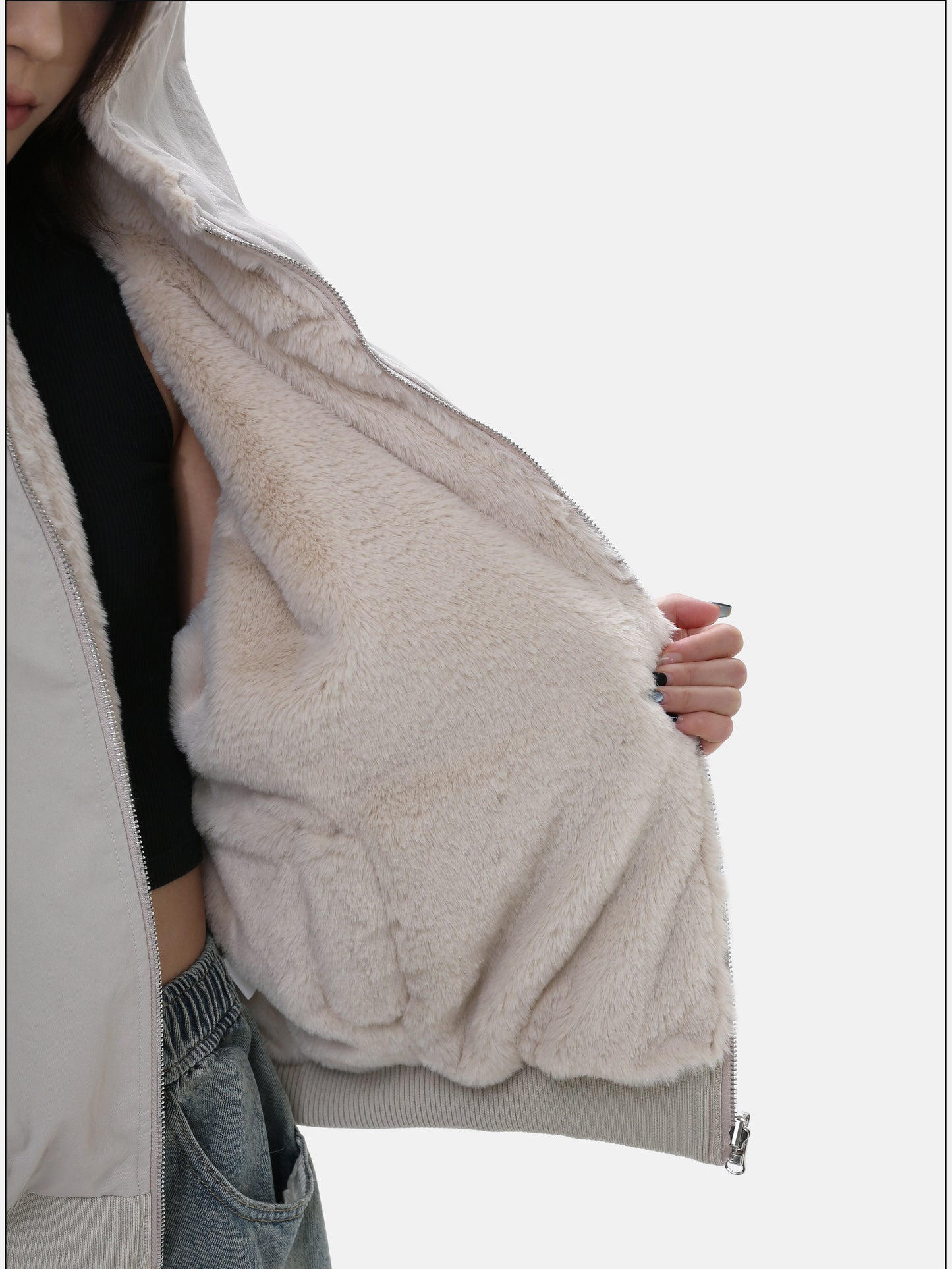 Unisex Thick Short Hooded Jacket