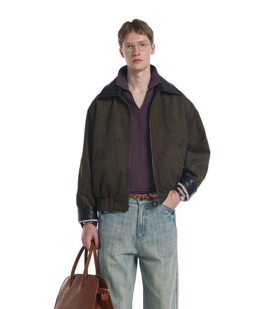 Reversible Oversized Woven Collar Jacket