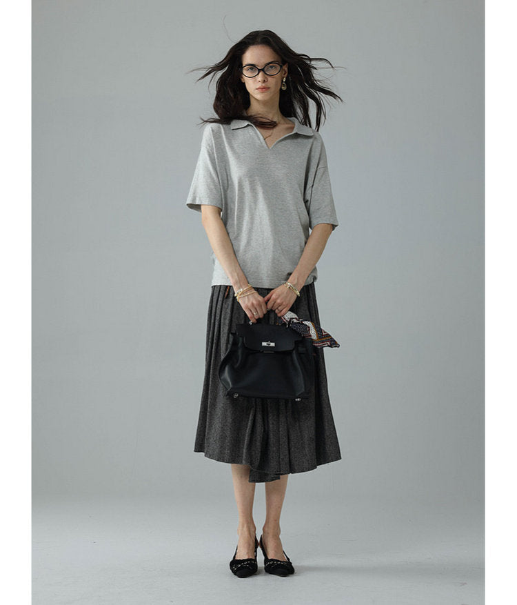 Small V-neck polo shirt