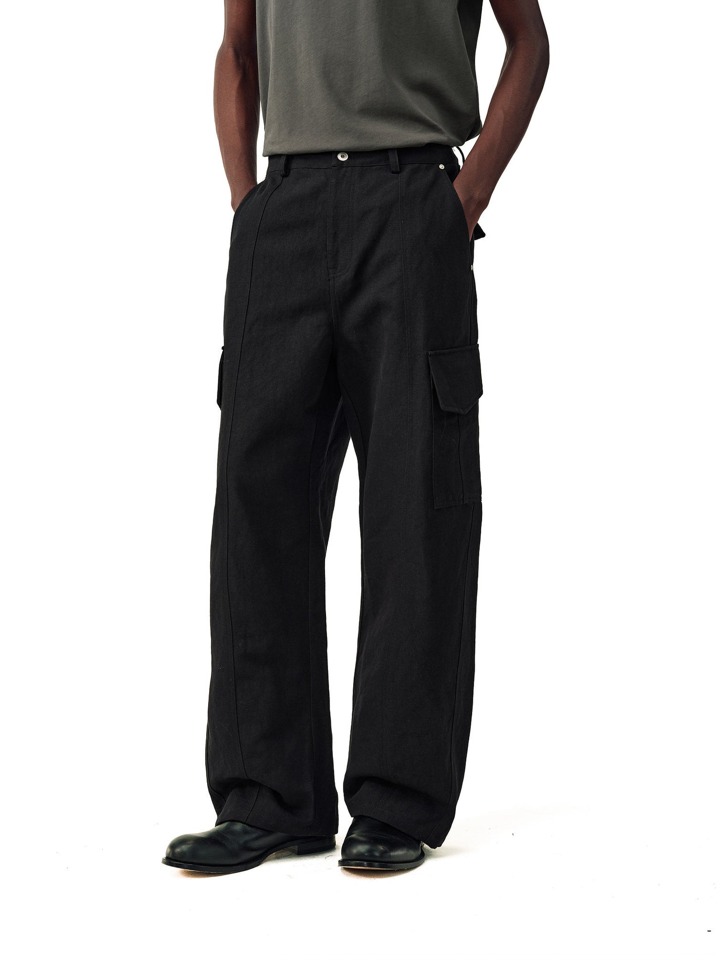 Curved-Leg Cargo Pants