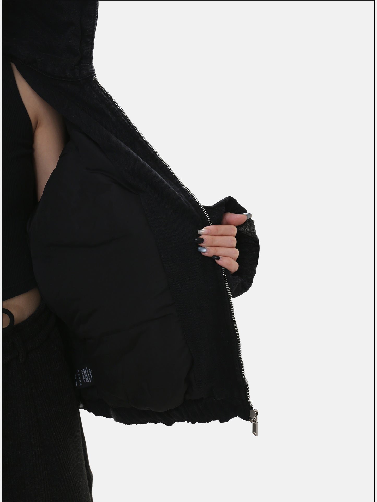 Loose-Fit Hooded Denim Jacket