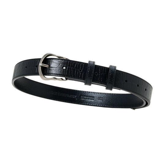 Crocodile Pattern Leather Belt