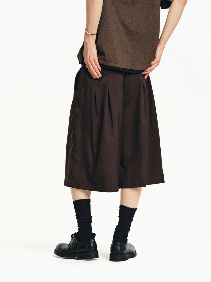 A-line Elastic Double Belt Shorts