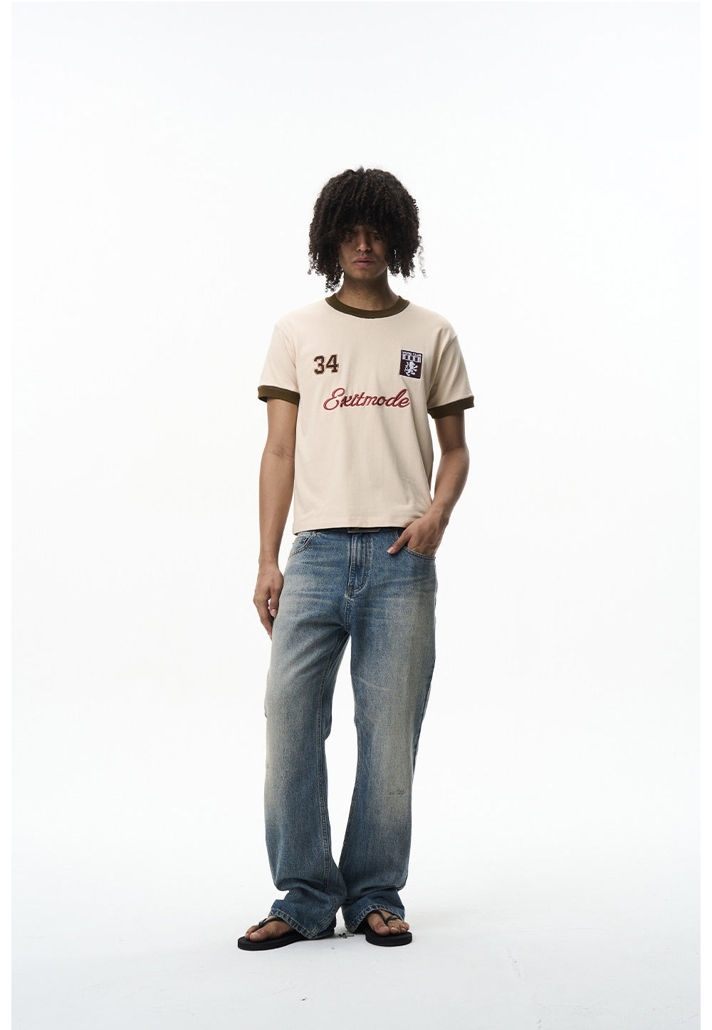 Vintage Embroidered Crew-Neck T-Shirt