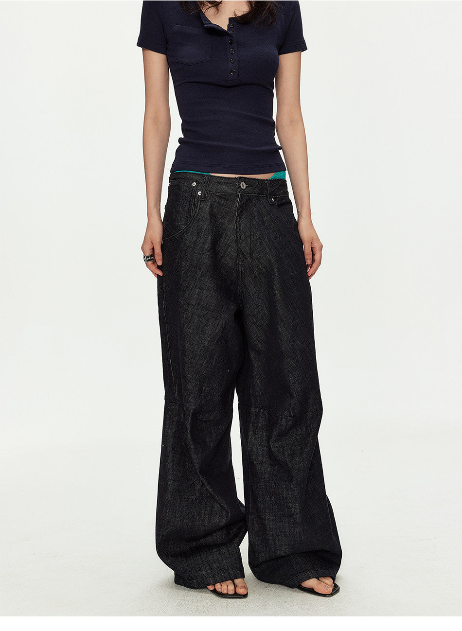 Original Colored Jeans with Parisian-Style Buttons　