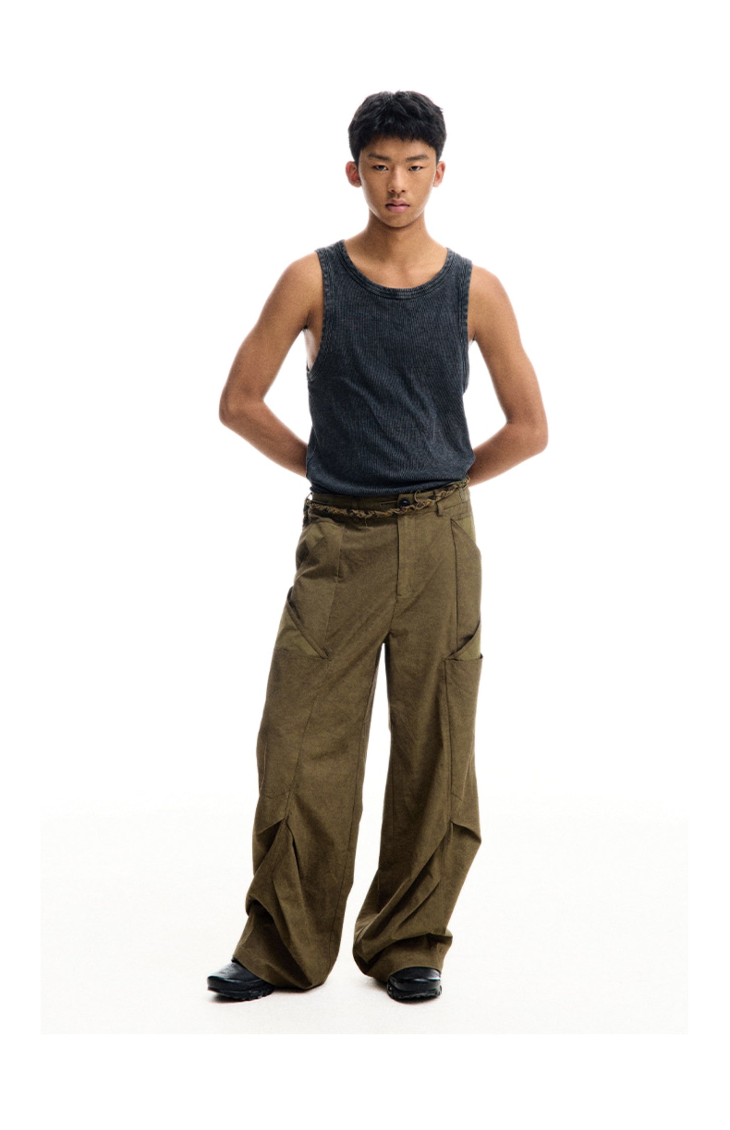 Wide leg scimitar casual pants