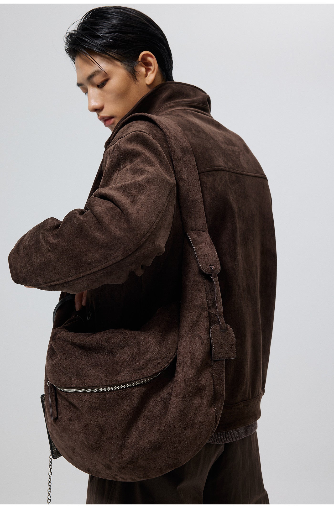 Faux Suede Shoulder Bag