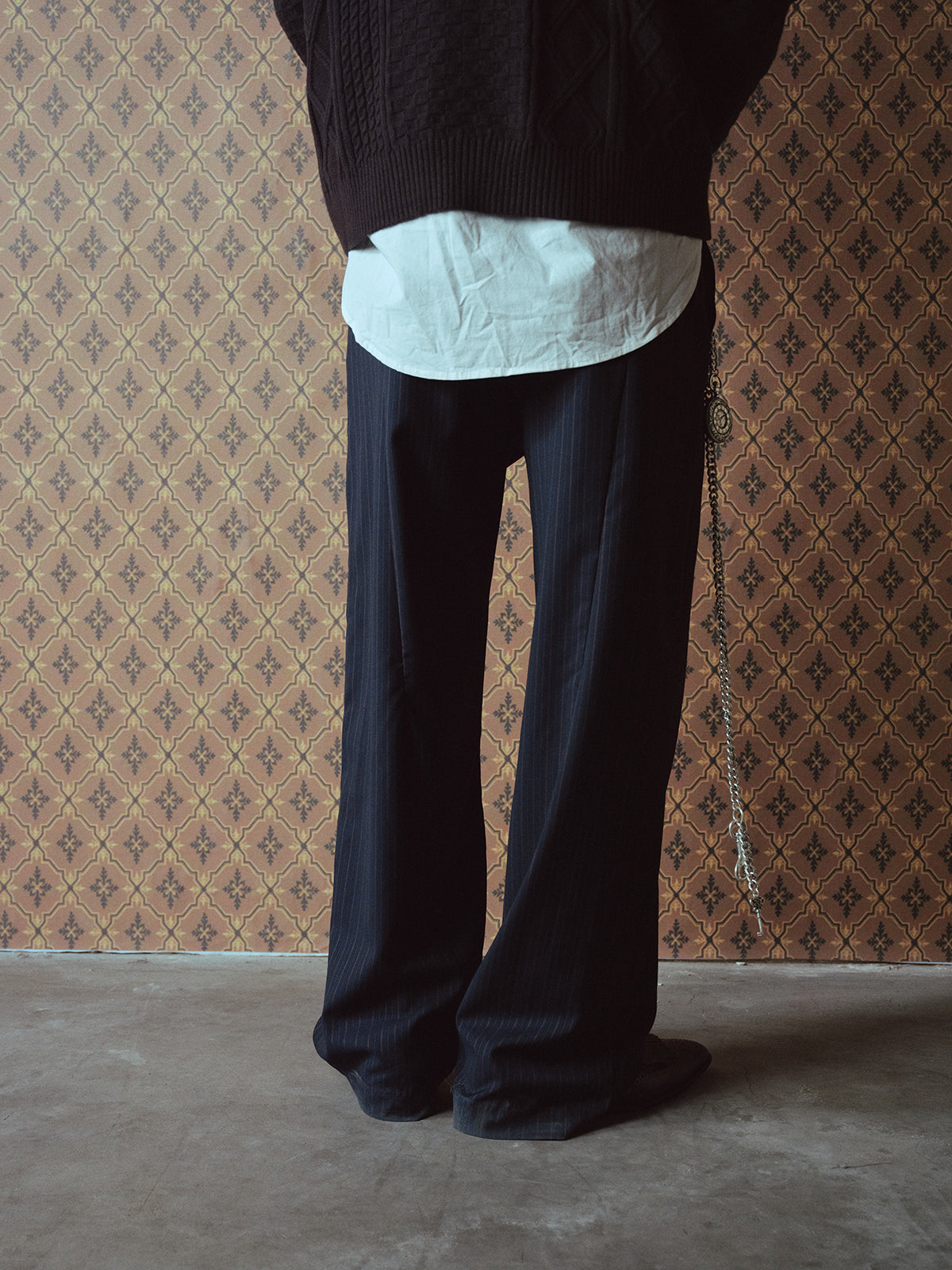 Wool Stripe Casual Pants