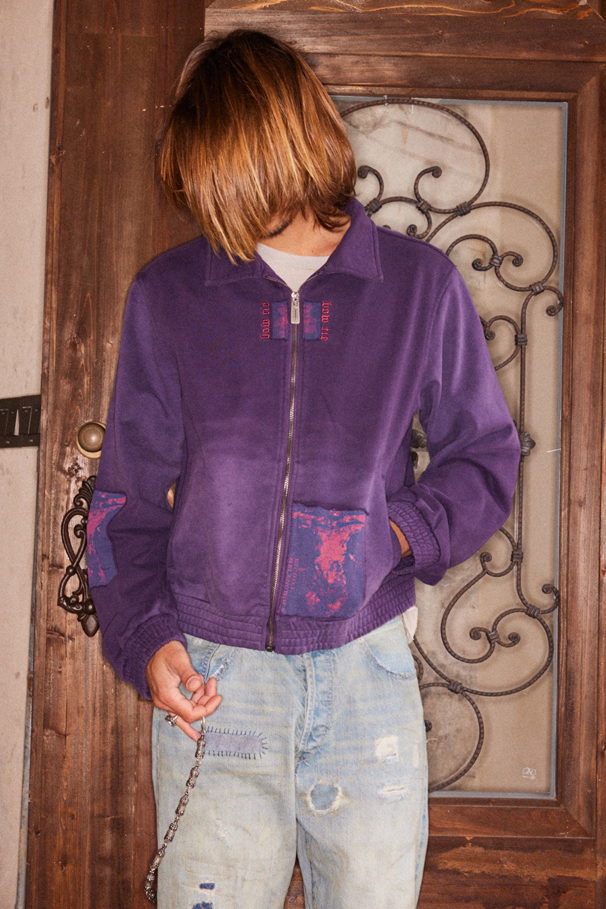 Appliqué Print Washed Sweatshirt