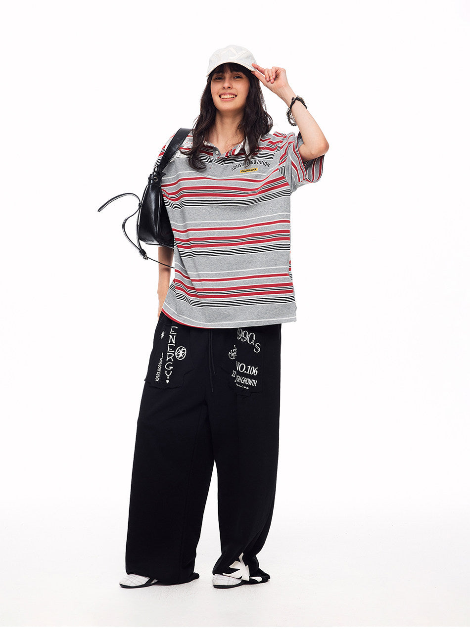Contrast-Striped Polo Shirt