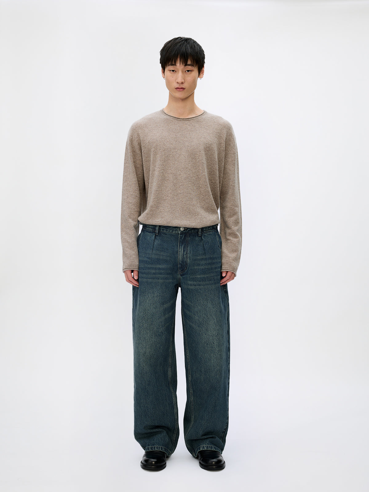 Loose Straight Leg Denim Pants
