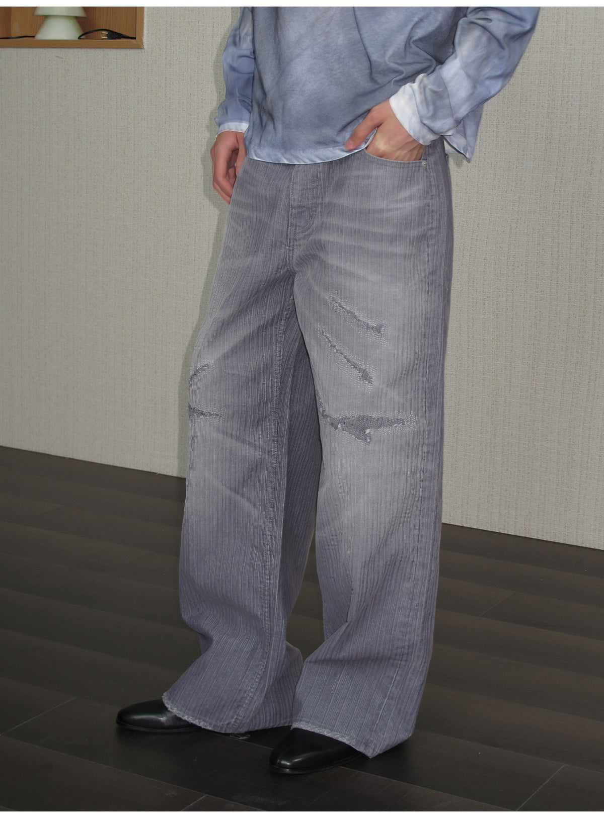 Water-Washed Straight-Leg Jeans