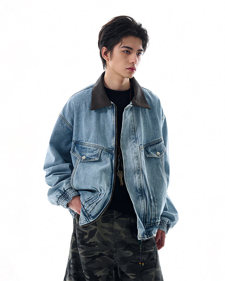 Niche Design Washed Denim Jacket