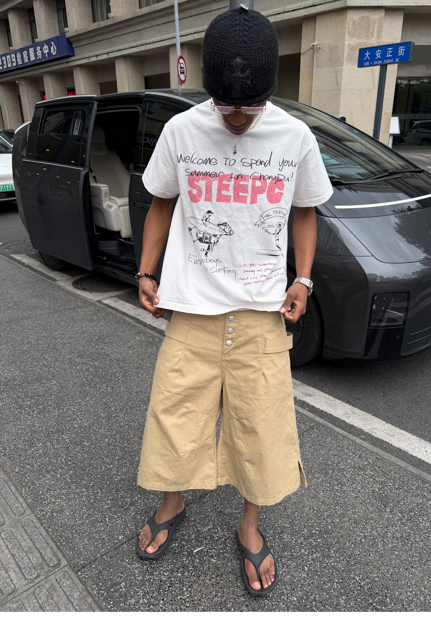 Graffiti-Print Crew Neck T-Shirt